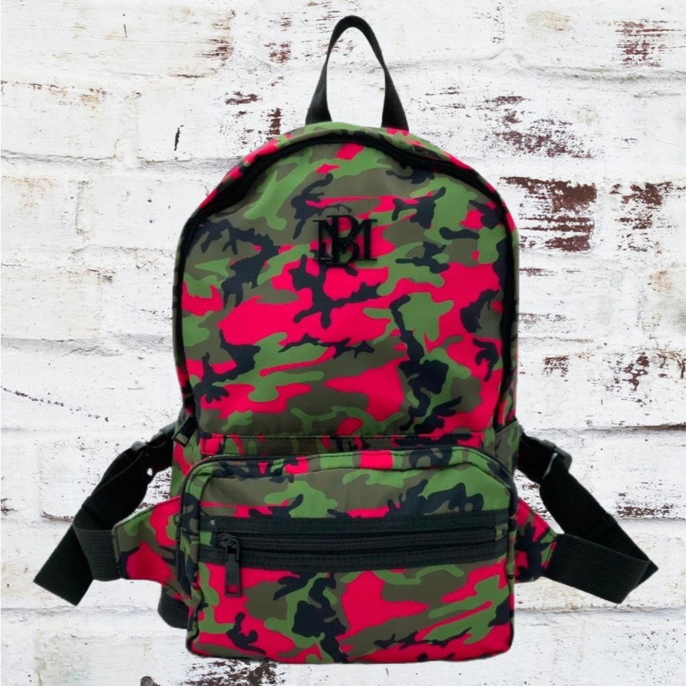 Camouflage Backpack with Black Accents